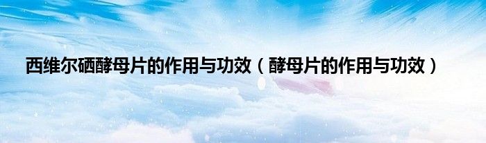西维尔硒酵母片的作用与功效（酵母片的作用与功效）