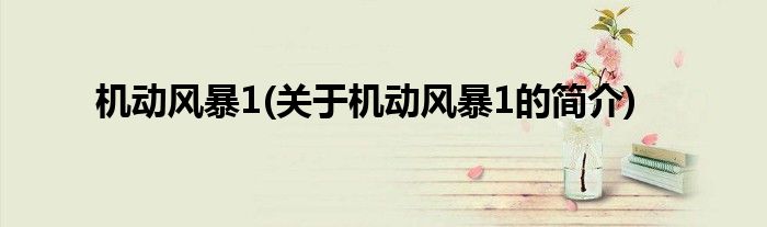 机动风暴1(关于机动风暴1的简介)