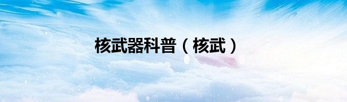 核武器科普（核武）