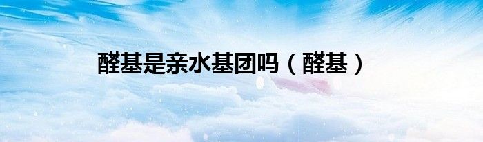 醛基是亲水基团吗（醛基）