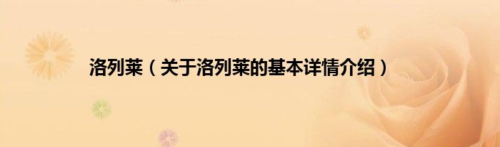 洛列莱（关于洛列莱的基本详情介绍）