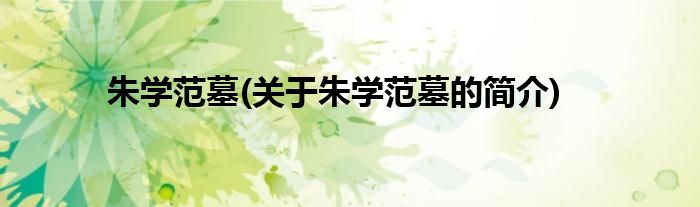 朱学范墓(关于朱学范墓的简介)