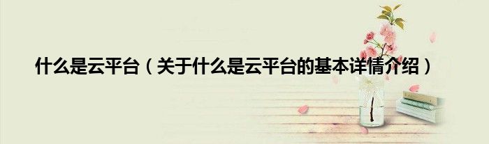 什么是云平台（关于什么是云平台的基本详情介绍）