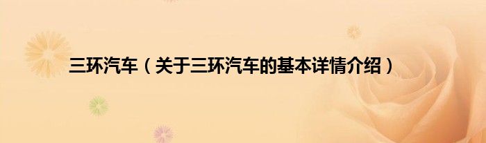 三环汽车（关于三环汽车的基本详情介绍）