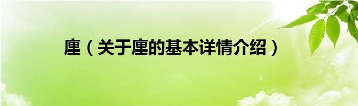 廛（关于廛的基本详情介绍）