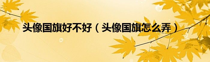 头像国旗好不好（头像国旗怎么弄）