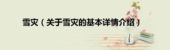 雪灾（关于雪灾的基本详情介绍）