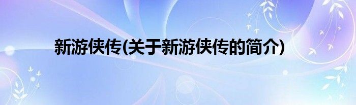 新游侠传(关于新游侠传的简介)
