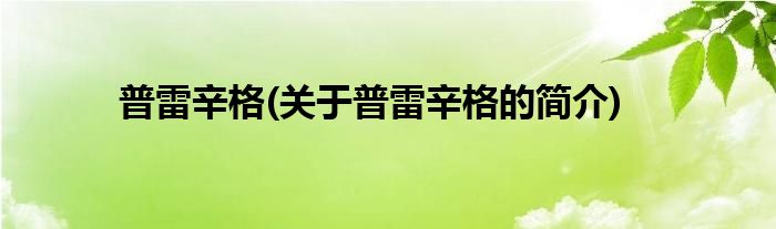 普雷辛格(关于普雷辛格的简介)