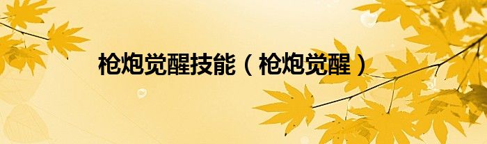 枪炮觉醒技能（枪炮觉醒）