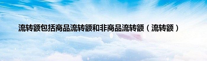 流转额包括商品流转额和非商品流转额（流转额）
