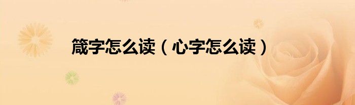 箴字怎么读（心字怎么读）