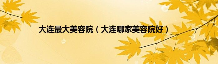 大连最大美容院（大连哪家美容院好）