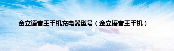 金立语音王手机充电器型号（金立语音王手机）
