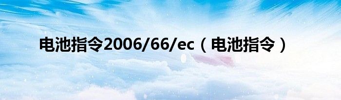 电池指令2006/66/ec（电池指令）