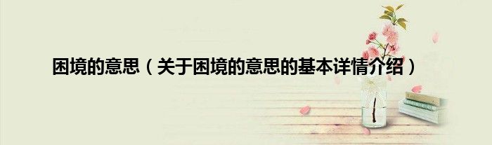 困境的意思（关于困境的意思的基本详情介绍）