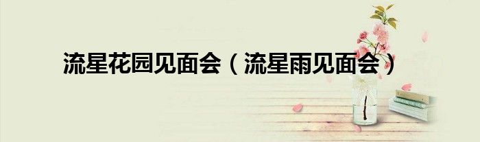 流星花园见面会（流星雨见面会）