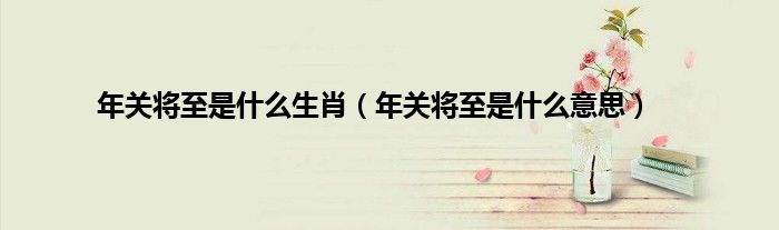 年关将至是什么生肖（年关将至是什么意思）
